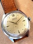 Vintage Doxa wrist watch rare All Steel bumper auto tropical patina 1940's Works