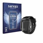 savvies (4 Pack Full-Screen Protection Film Compatible with Okyuk 4G Smartwatch Kids T5 Full Cover Screen Protector 3D Curved [Edge to Edge]
