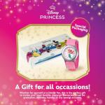 Disney Little Mermaid Watch for Girls Age 4–7 Featuring Ariel Standing Pose and Logo Dial – Gift for Fans of Animated Magic, Sea Life, and Princess Fashion – Pink Fabric Strap with Velcro Closure