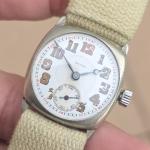 RARE 1920'S DOXA Locle 246 Porcelain Dial Pontife Hands Military 26.5mm Watch 