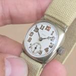 RARE 1920'S DOXA Locle 246 Porcelain Dial Pontife Hands Military 26.5mm Watch 