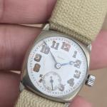 RARE 1920'S DOXA Locle 246 Porcelain Dial Pontife Hands Military 26.5mm Watch 