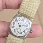 RARE 1920'S DOXA Locle 246 Porcelain Dial Pontife Hands Military 26.5mm Watch 