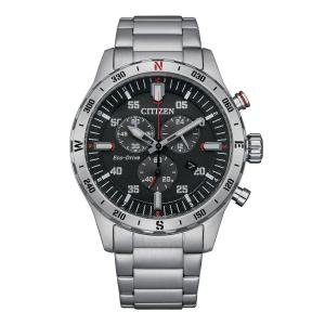 Citizen Men's Sport Casual Chronograph Eco-Drive Silver Watch 44 MM AT2520-89E