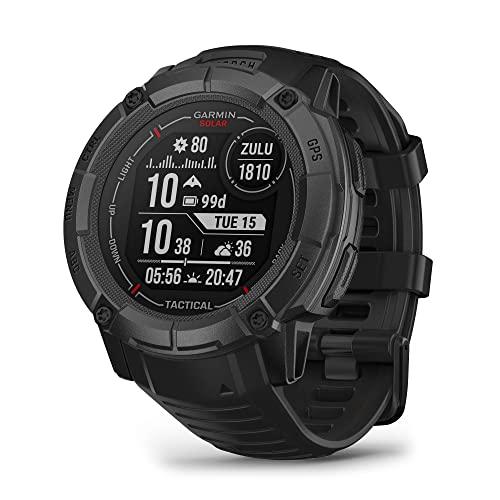 Garmin Instinct 2X Solar - Tactical Edition, Rugged GPS Smartwatch, Built-in Flashlight, Ballistics Calculator, Solar Charging Capability, Black