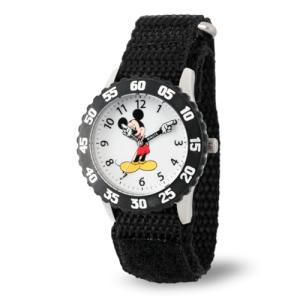 Disney WDS000100 Kids' W000233 "Mickey Mouse" Stainless Steel Time Teacher Watch
