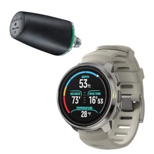 SUUNTO Ocean Dive Computer (Sand) + Tank Pod Combo, GPS Multisport Watch for Training, Underwater Route Tracking & Wireless Tank Pressure Monitor