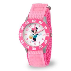 Disney Minnie Mouse Watch for Kids 3-5, Pink Nylon Strap, White Dial, Perfect Minnie Watch for Girls & Toddlers, Cute & Stylish Watches Kids, Ideal Gift Young Fans