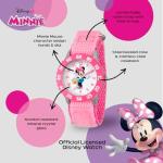 Disney Minnie Mouse Watch for Kids 3-5, Pink Nylon Strap, White Dial, Perfect Minnie Watch for Girls & Toddlers, Cute & Stylish Watches Kids, Ideal Gift Young Fans