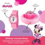 Disney Minnie Mouse Watch for Kids 3-5, Pink Nylon Strap, White Dial, Perfect Minnie Watch for Girls & Toddlers, Cute & Stylish Watches Kids, Ideal Gift Young Fans