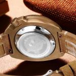 Men's Vintage Bronze Dive Watch 200M Waterproof with Suede Leather Strap