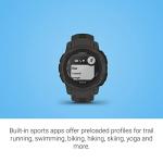 Garmin Instinct 2S Solar, Smaller-Sized Rugged Outdoor Watch with GPS, with Solar Charging Capabilities, Built for All Elements, Multi-GNSS Support, Tracback Routing and More, Graphite