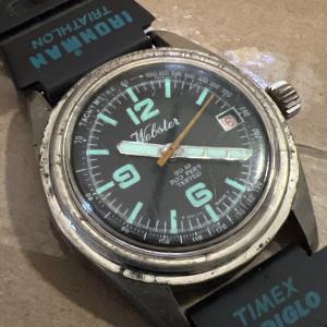 Vintage WEBSTER Dive Diver Mechanical 36mm Watch Running Keeps Time & Date