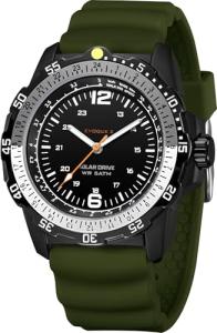 findtime Solar Watch Mens Military Analog Watches Industrial Sport Waterproof Tactical Cool Designer Wrist Watch for Men Unidirectional Rotating Bezel Silicone Strap Alloy Case