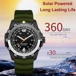 findtime Solar Watch Mens Military Analog Watches Industrial Sport Waterproof Tactical Cool Designer Wrist Watch for Men Unidirectional Rotating Bezel Silicone Strap Alloy Case