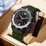 findtime Solar Watch Mens Military Analog Watches Industrial Sport Waterproof Tactical Cool Designer Wrist Watch for Men Unidirectional Rotating Bezel Silicone Strap Alloy Case