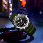 findtime Solar Watch Mens Military Analog Watches Industrial Sport Waterproof Tactical Cool Designer Wrist Watch for Men Unidirectional Rotating Bezel Silicone Strap Alloy Case