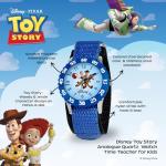 Disney Pixar Toy Story Watch for Boys Ages 3–7 – Featuring Woody and Bullseye Dial – Great Gift for Kids Who Love Toy Story Toys and Western Adventures – Blue Bezel and Blue Fabric Strap with Velcro