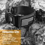 Abanen Rugged Tactical Nylon Watch Band for Garmin Instinct 3 45mm/ Instinct 2 Solar, Sport Strap with Stars-Stripes Flag for Instinct E 45mm/ Tactical/Tide/Esports (Black)