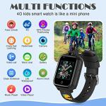 OKYUK 4G GPS SmartWatch for Kids Children's Smart Watch Child Watch Phone with 2-Style Watch Straps for 3-12 Years Perfect Birthday Xmas Gifts (Black)