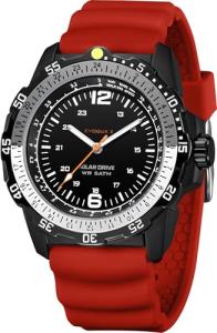 findtime Solar Watch Mens Military Analog Watches Industrial Sport Waterproof Tactical Cool Designer Wrist Watch for Men Unidirectional Rotating Bezel Silicone Strap Alloy Case