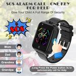 OKYUK 4G GPS SmartWatch for Kids Children's Smart Watch Child Watch Phone with 2-Style Watch Straps for 3-12 Years Perfect Birthday Xmas Gifts (Black)