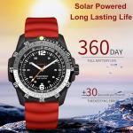 findtime Solar Watch Mens Military Analog Watches Industrial Sport Waterproof Tactical Cool Designer Wrist Watch for Men Unidirectional Rotating Bezel Silicone Strap Alloy Case