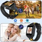 OKYUK 4G GPS SmartWatch for Kids Children's Smart Watch Child Watch Phone with 2-Style Watch Straps for 3-12 Years Perfect Birthday Xmas Gifts (Black)