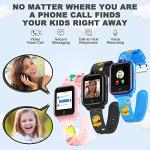 OKYUK 4G GPS SmartWatch for Kids Children's Smart Watch Child Watch Phone with 2-Style Watch Straps for 3-12 Years Perfect Birthday Xmas Gifts (Black)