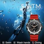 findtime Solar Watch Mens Military Analog Watches Industrial Sport Waterproof Tactical Cool Designer Wrist Watch for Men Unidirectional Rotating Bezel Silicone Strap Alloy Case