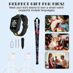 OKYUK 4G GPS SmartWatch for Kids Children's Smart Watch Child Watch Phone with 2-Style Watch Straps for 3-12 Years Perfect Birthday Xmas Gifts (Black)