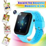 OKYUK Kids 4G Smart Watch for Boys Girls, IP67 Waterproof Kids Smartwatch Phone with HD Touch Screen GPS Tracker WiFi Video Call SOS Alarm Clock Flashlight Pedometer for Children Age 3-14 Gift (Blue)