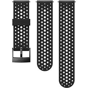 SUUNTO SS050177000 Original Watch Strap for All 3 Fitness Watches, Silicone, Length: 21.7 cm, Width: 20 mm, Includes Pins for Attaching the Strap, Black/Black