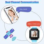 OKYUK Kids 4G Smart Watch for Boys Girls, IP67 Waterproof Kids Smartwatch Phone with HD Touch Screen GPS Tracker WiFi Video Call SOS Alarm Clock Flashlight Pedometer for Children Age 3-14 Gift (Blue)