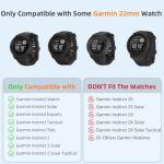 GEAK Compatible with Garmin Instinct Watch Bands Replacement, 22mm Soft Silicone Sport Strap Compatible with Garmin Instinct Band/Instinct 2 Watch Band/Solar/Tactical Smartwatch-Black Watch Band