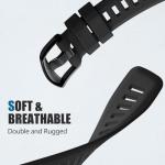 GEAK Compatible with Garmin Instinct Watch Bands Replacement, 22mm Soft Silicone Sport Strap Compatible with Garmin Instinct Band/Instinct 2 Watch Band/Solar/Tactical Smartwatch-Black Watch Band