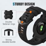 GEAK Compatible with Garmin Instinct Watch Bands Replacement, 22mm Soft Silicone Sport Strap Compatible with Garmin Instinct Band/Instinct 2 Watch Band/Solar/Tactical Smartwatch-Black Watch Band