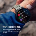 SUUNTO Vertical 2 GPS Sport Watch with 1.5” AMOLED Touchscreen, Arctic Gray & SUUNTO 22 ATH6 Silicone Strap All Black S+M