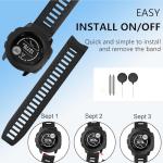 Waterproof Band Compatible with Garmin Instinct Watch Bands, 22mm Soft Silicone Replacement Watch Strap for Garmin Instinct 2 / Instinct Esports/Solar/Tactical (Black)