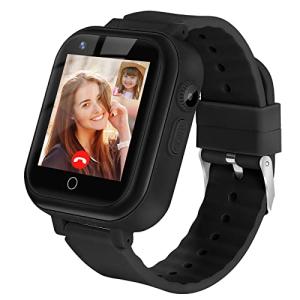 OKYUK 4G GPS Smartwatch for Girls Boys, IP67 Waterproof Sport Smart Watch Phone for Kids, with Camera WiFi Video Call Phone Call SOS Pedometer for 3-14 Age (Black#1)