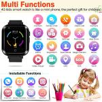 OKYUK 4G GPS Smartwatch for Girls Boys, IP67 Waterproof Sport Smart Watch Phone for Kids, with Camera WiFi Video Call Phone Call SOS Pedometer for 3-14 Age (Black#1)