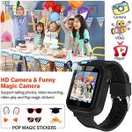 OKYUK 4G GPS Smartwatch for Girls Boys, IP67 Waterproof Sport Smart Watch Phone for Kids, with Camera WiFi Video Call Phone Call SOS Pedometer for 3-14 Age (Black#1)