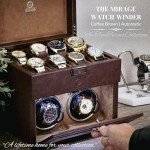 Automatic Watch Winder Box - 8 Compartment, Coffee Brown