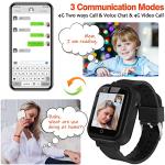 OKYUK 4G GPS Smartwatch for Girls Boys, IP67 Waterproof Sport Smart Watch Phone for Kids, with Camera WiFi Video Call Phone Call SOS Pedometer for 3-14 Age (Black#1)