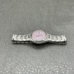 Seiko Solar Watch Womens Pink Dial Date 100M Stainless Steel Bracelet V137-0AX0