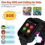 OKYUK 4G GPS Smartwatch for Girls Boys, IP67 Waterproof Sport Smart Watch Phone for Kids, with Camera WiFi Video Call Phone Call SOS Pedometer for 3-14 Age (Black#1)