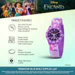 Disney Encanto Isabela Girls 3–7 with Classic Character Dial – Gift for Girls Who Love Encanto – Easy-Read Face, Purple Bezel, and Purple Nylon Strap - Buy and GET 1 Free Mystery Watch