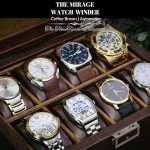 Automatic Watch Winder Box - 8 Compartment, Coffee Brown