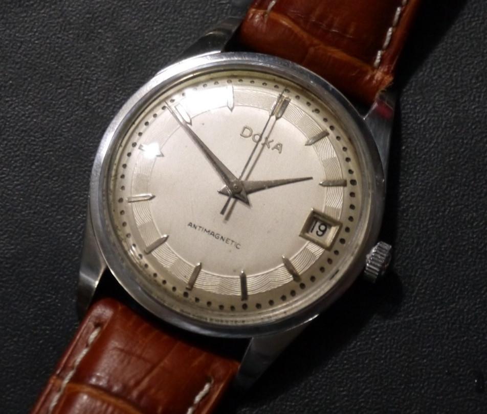 Vintage Men's Doxa Date, Just Serviced, Manual Wind, All Steel, 1950's, Rare