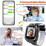 OKYUK 4G GPS Smartwatch for Girls Boys, IP67 Waterproof Sport Smart Watch Phone for Kids, with Face Unlock 2-Camera 360° Rotating Screen WiFi Video Call Phone Call SOS Pedometer for 3-14 Age